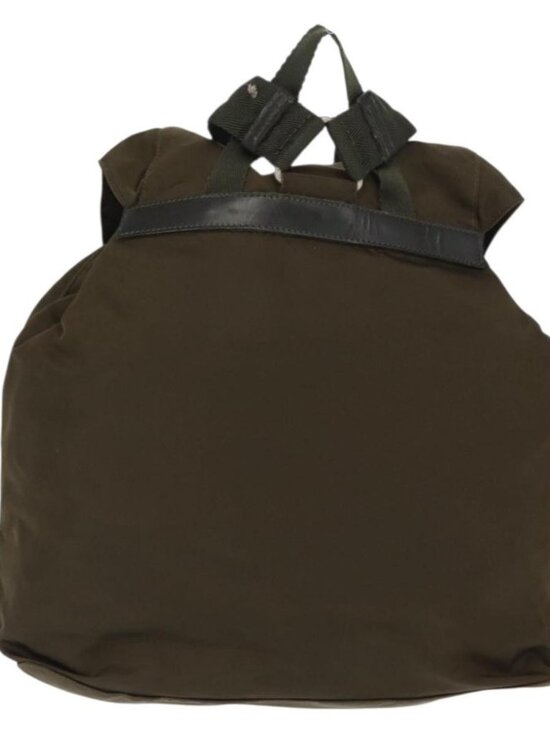 PRADA Backpack Nylon Khaki Silver Auth 168394 main image 15